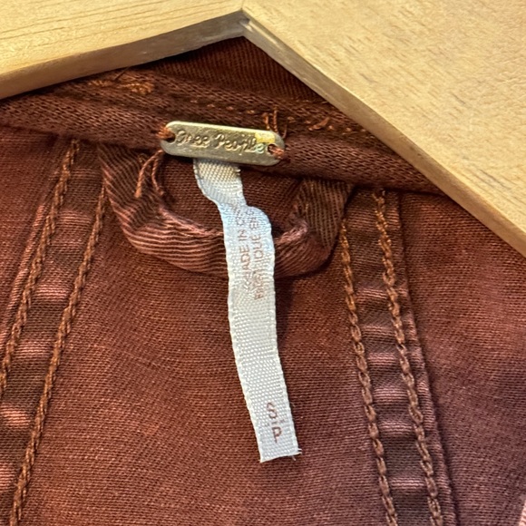 Free People Boho Collapsing Twill Raw
Edge Jacket Hanna Rustic Orange Size S - Picture 12 of 16